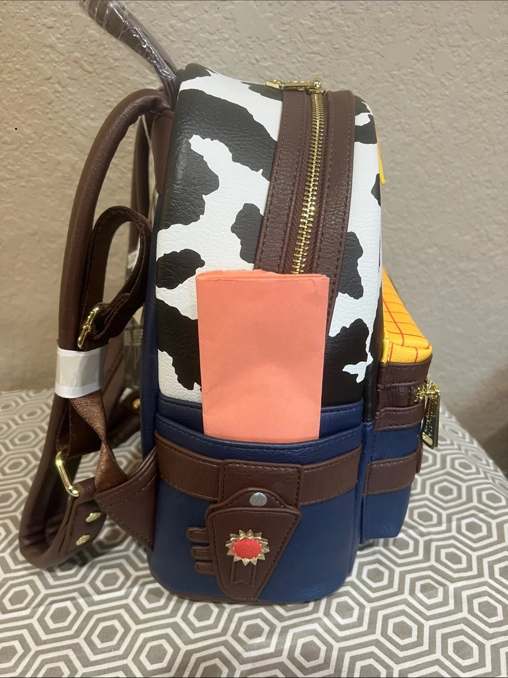 Loungefly Pixar Woody-Inspired Mini Backpack - Yellow, Brown, Blue, White, Black